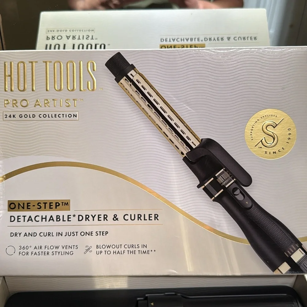Hot Tools Pro Artist 24K Gold collection Detachable Dryer & Curler- Black & Gold